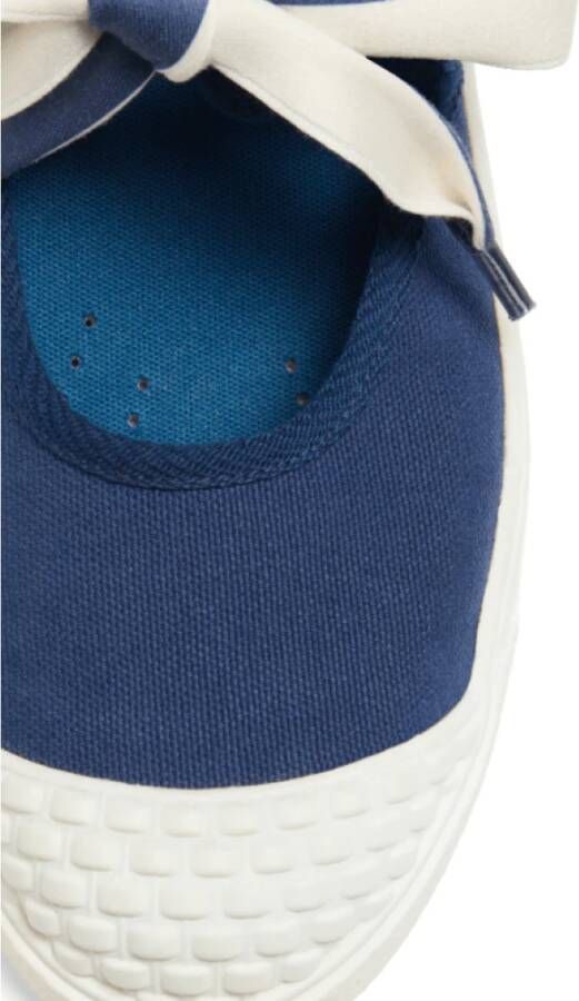 Valentino Blauw witte ballerina sneakers met strikdetails Blue Dames