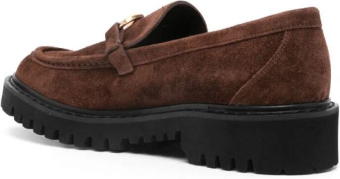 Valentino Chocoladebruine Suède Loafers Brown Dames