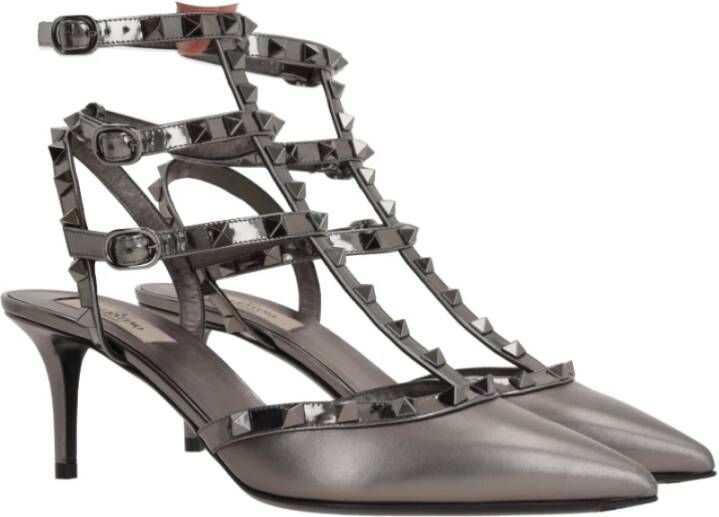 Valentino Garavani Antraciet hiel slingback met studs Gray Dames