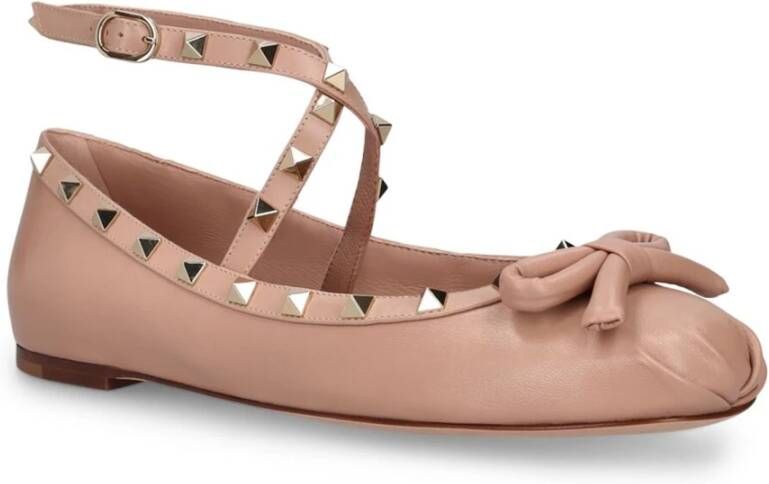 Valentino Garavani Beige Bow Ballerina Flats Beige Dames