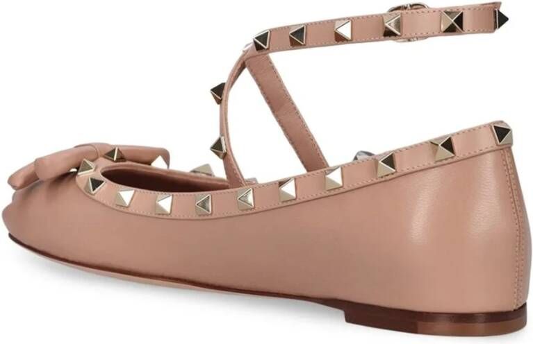 Valentino Garavani Beige Bow Ballerina Flats Beige Dames