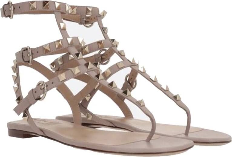 Valentino Garavani Beige Leren Sandalen Ss22 Beige Dames