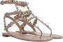 Valentino Garavani Studded Leren Flip-Flop Sandalen Beige Dames - Thumbnail 2