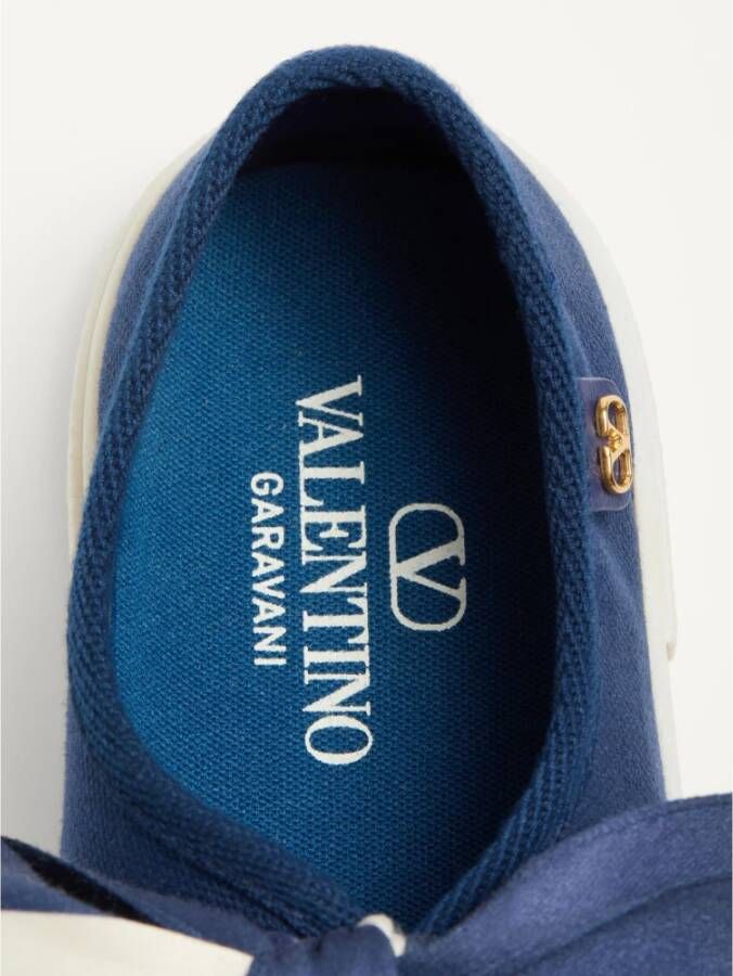 Valentino Garavani Blauwe platte schoenen met VLogo-detail Blue Dames