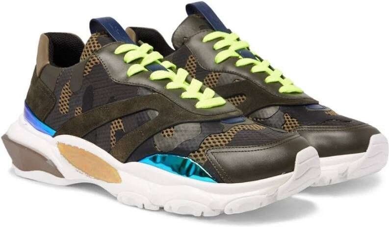 Valentino Garavani Bounce Sneakers Leer Mannen Italië Green Heren