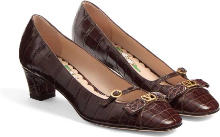 Valentino Garavani Bowow Pump met Hak Brown Dames