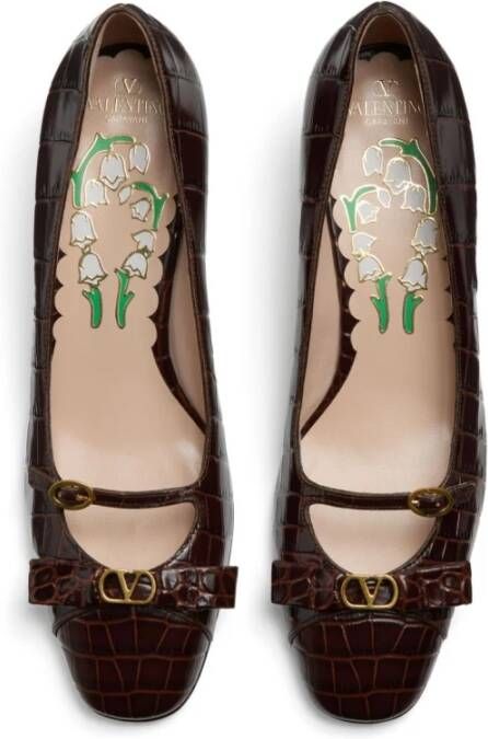 Valentino Garavani Bowow Pump met Hak Brown Dames