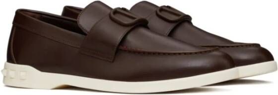 Valentino Garavani Bruin Leren VLogo Slip-On Sneakers Brown Heren