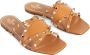 Valentino Garavani Bruine Leren Platte Sandalen met Studs Brown Dames - Thumbnail 6