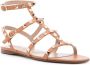 Valentino Garavani Bruine Rockstud Sandalen Italië Ontwerp Beige Dames - Thumbnail 3