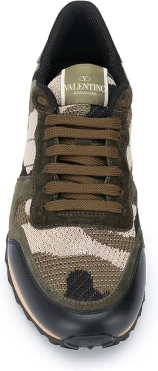 Valentino Garavani Camouflage Leren Sneakers Bruin Multicolor Heren