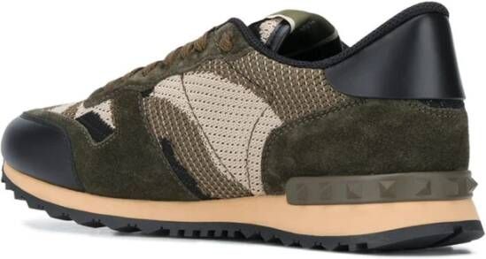 Valentino Garavani Camouflage Leren Sneakers Bruin Multicolor Heren