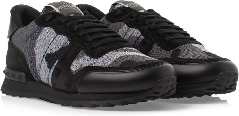 Valentino Garavani Camouflage Rockrunner Sneakers voor Mannen Black Heren