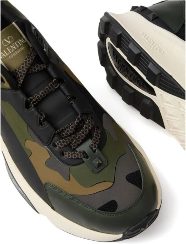 Valentino Garavani Camouflage Rockstud Platte Schoenen Multicolor Heren