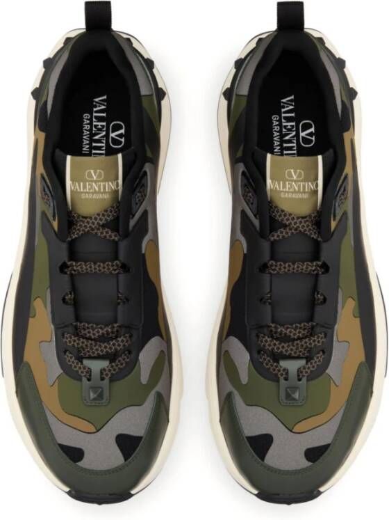 Valentino Garavani Camouflage Rockstud Platte Schoenen Multicolor Heren