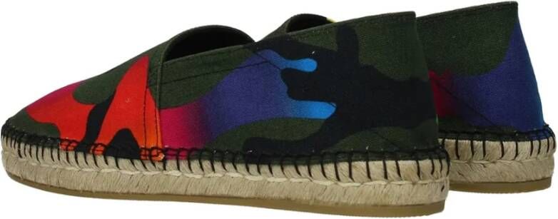 Valentino Garavani Canvas Espadrilles Slip On Multicolor Print Green Heren