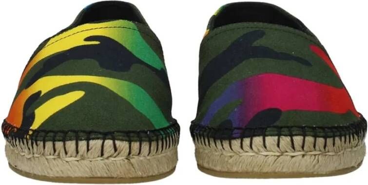 Valentino Garavani Canvas Espadrilles Slip On Multicolor Print Green Heren