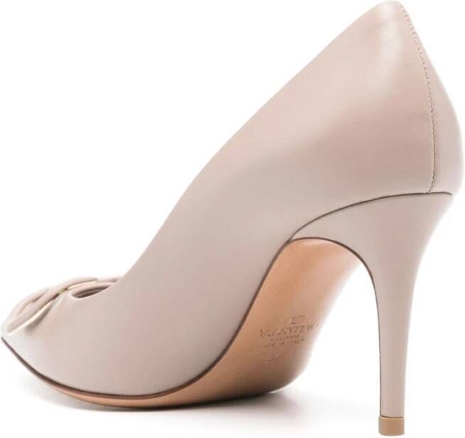 Valentino Garavani Elegante Zwarte Leren Pumps Brown Dames