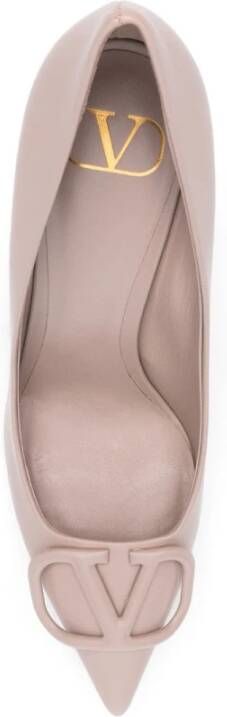 Valentino Garavani Elegante Zwarte Leren Pumps Brown Dames