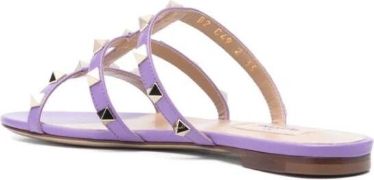 Valentino Garavani Flat Sandals Purple Dames