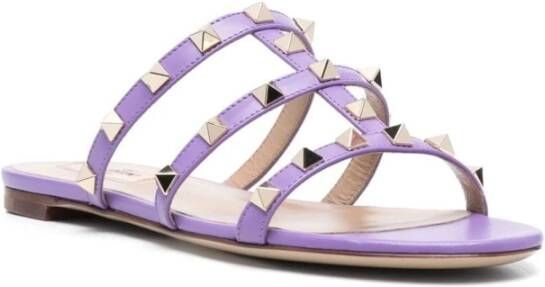 Valentino Garavani Flat Sandals Purple Dames