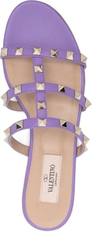 Valentino Garavani Flat Sandals Purple Dames