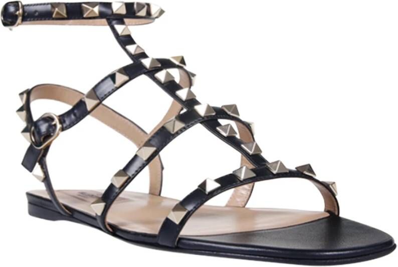 Valentino Garavani Flat Sandals Zwart Dames