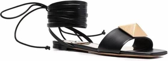 Valentino Garavani Flat Sandals Zwart Dames