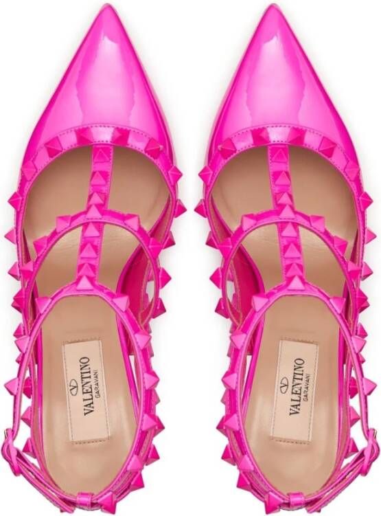 Valentino Garavani Fuchsia Rockstud Enkelband Pumps Pink Dames