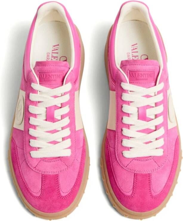 Valentino Garavani Fuchsia Sneakers Twee-Tone Ontwerp Pink Dames