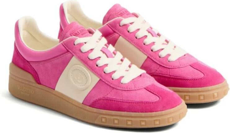 Valentino Garavani Fuchsia Sneakers Twee-Tone Ontwerp Pink Dames