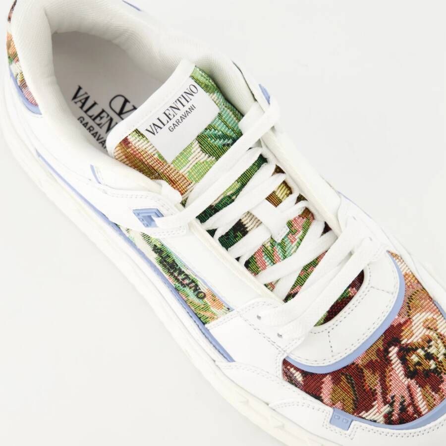 Valentino Garavani Geborduurde Freedots Leren Sneakers White Heren