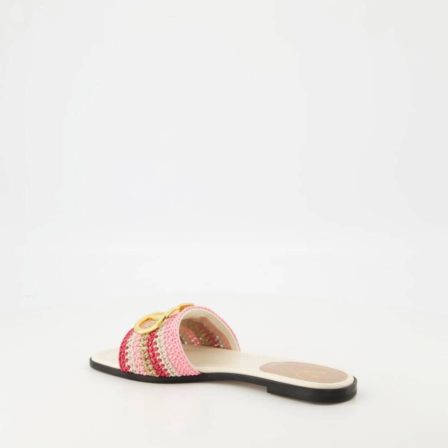 Valentino Garavani Gehaakte VLogo Slippers Lente-Zomer 2025 Pink Dames