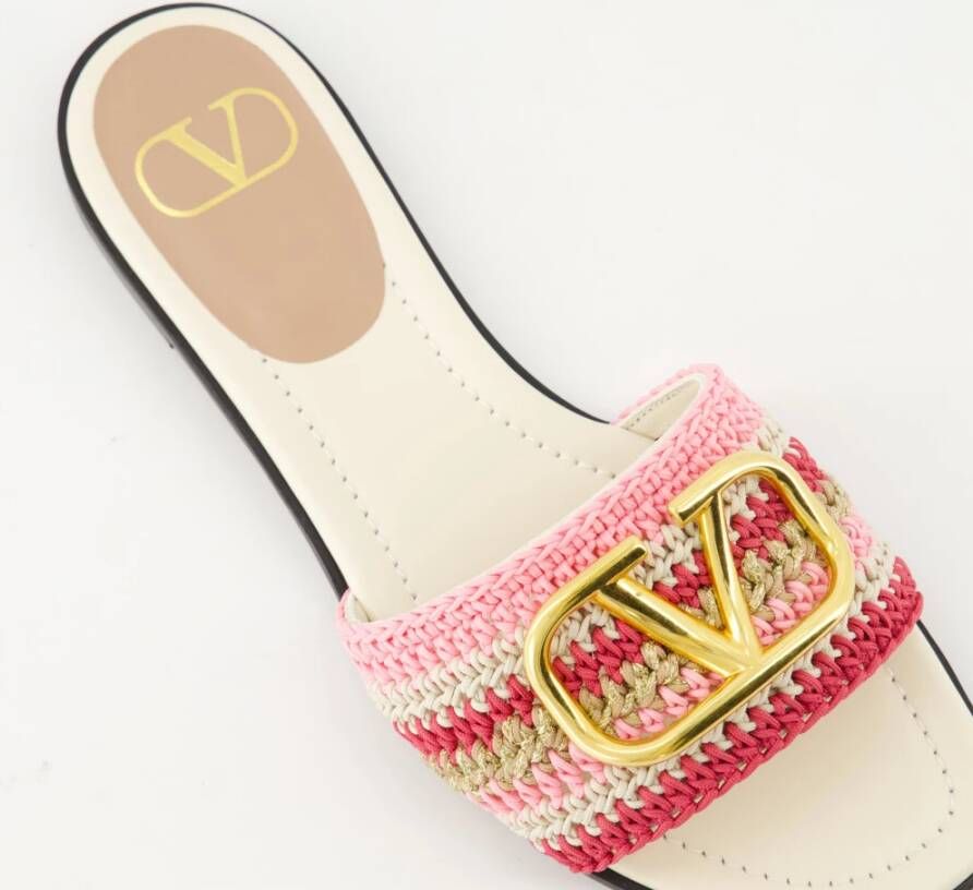 Valentino Garavani Gehaakte VLogo Slippers Lente-Zomer 2025 Pink Dames