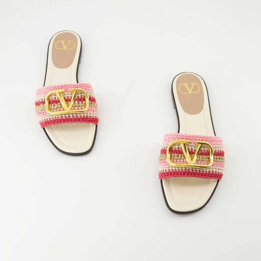 Valentino Garavani Gehaakte VLogo Slippers Lente-Zomer 2025 Pink Dames