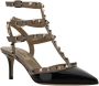 Valentino Garavani Geometrische Rockstud Kalbsleren Pumps met Enkelband Black Dames - Thumbnail 2