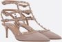 Valentino Garavani Gestudeerde leren slingback hakken Pink Dames - Thumbnail 2