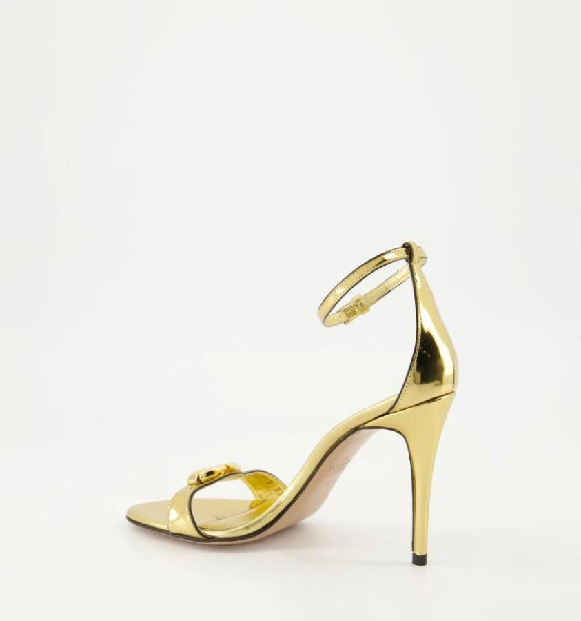 Valentino Garavani Gouden Metallic Hak Sandalen Yellow Dames