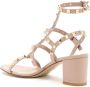 Valentino Garavani Gouden Rockstud Sandalen met Blokhak Pink Dames - Thumbnail 3