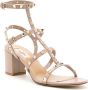 Valentino Garavani Gouden Rockstud Sandalen met Blokhak Pink Dames - Thumbnail 4