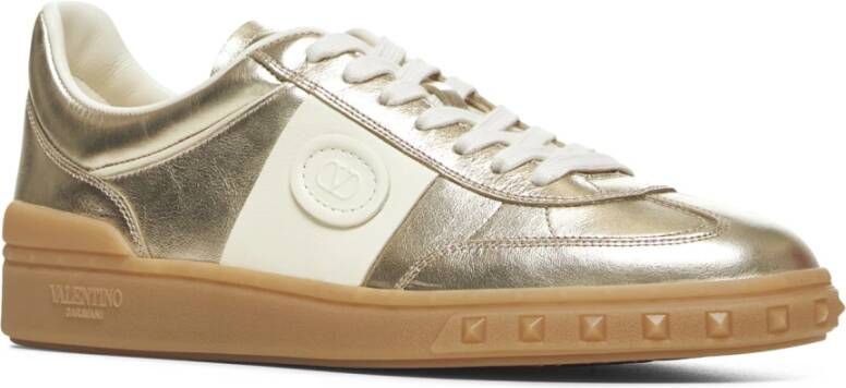 Valentino Garavani Gouden Veterschoenen van Leer Gray Dames