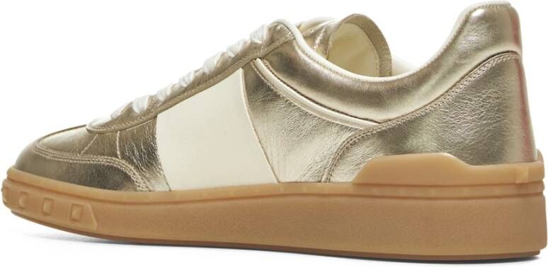 Valentino Garavani Gouden Veterschoenen van Leer Gray Dames