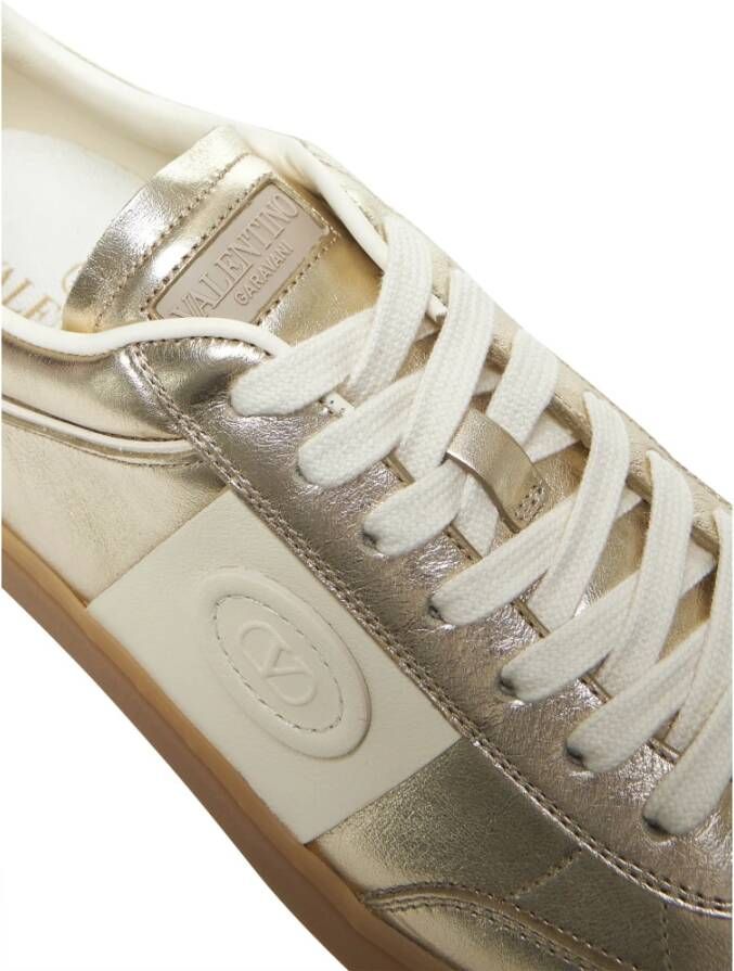 Valentino Garavani Gouden Veterschoenen van Leer Gray Dames