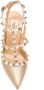 Valentino Garavani Goudkleurige Rockstud Platte Schoenen Beige Dames - Thumbnail 2