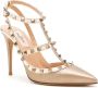 Valentino Garavani Goudkleurige Rockstud Platte Schoenen Beige Dames - Thumbnail 4