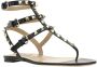 Valentino Garavani Goudvergulde Studs Kalfleren Sandalen Beige Dames - Thumbnail 2