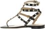 Valentino Garavani Goudvergulde Studs Kalfleren Sandalen Beige Dames - Thumbnail 3