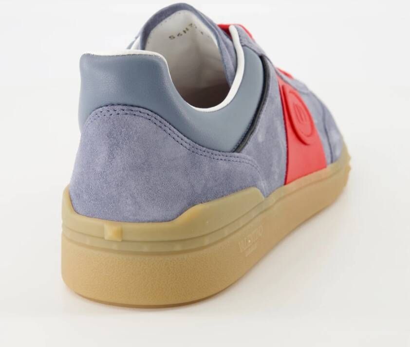 Valentino Garavani Grijze leren en nylon sneakers Blue Heren