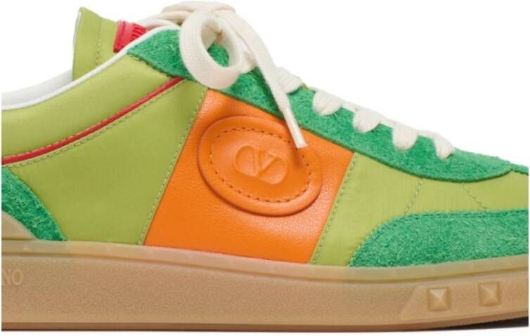 Valentino Garavani Groene Sneakers Kleurblok Ontwerp Multicolor Heren