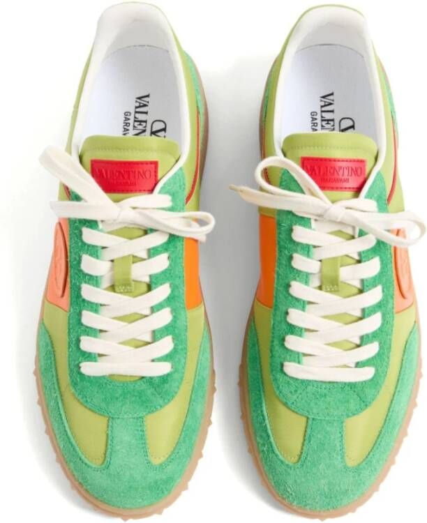 Valentino Garavani Groene Sneakers Kleurblok Ontwerp Multicolor Heren